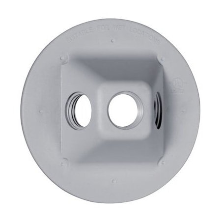 Raco Electrical Box Cover, Round, Non-Metallic, Lampholder/Cluster Cover PLV330GY